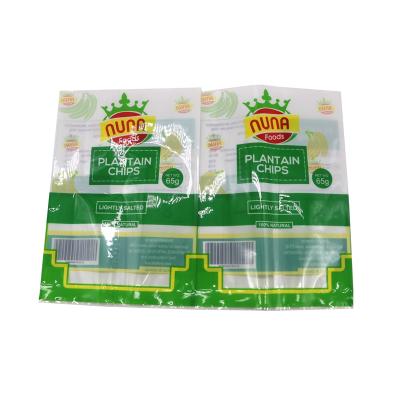 China Food Grade Moisture Proof Packaging Plastic Bags For Plantain Chips NET WE 65 g Customized Plastic Mylar Bags With Clear Front Surface for sale