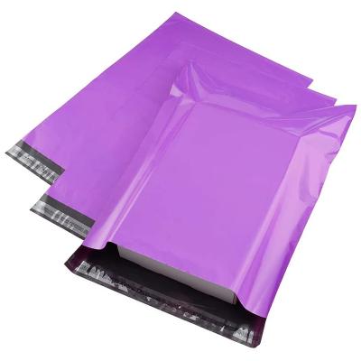 China shoes & custom apparel white and purple with poly plastic handle hole express mail bag mailers shipping envelopes bags for sale