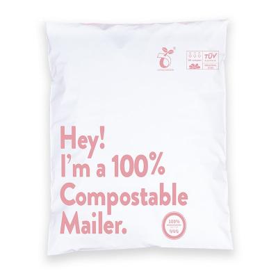 China shoes & 100% Compostable Apparel RTS Mailers Shipping Envelopes Bags Matte White Background Biodegradable Poly Mailing Bags For Apparel for sale