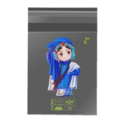 China Gift & Craft Color Print Compostable Poly Opera Figures PLA 100% Biodegradable Mailing Mailing Bags For Book And Apparel Gift Shop for sale