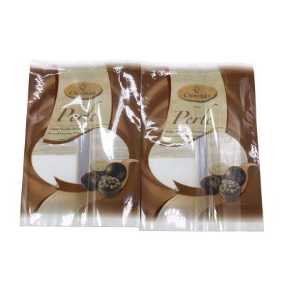 China Moisture Proof Food Packaging Bags Aluminum Foil Back Center Seal 150g Customized Bag With Window for sale