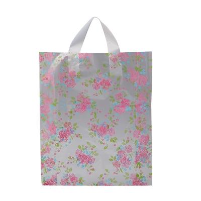 China Wholesale Factory Supply Rose PE Recyclable Transparent High Grade Apparel Handbag Plastic Hand Held Bags In Stock for sale