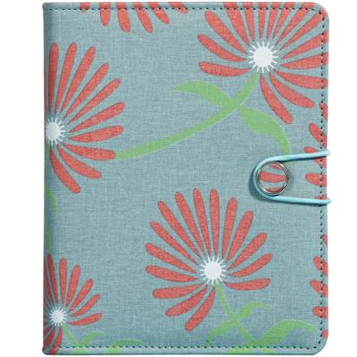 China 2022 Journal Flower Notebook Refillable Diary With 6 Ring Binder Planner With Slots Inside Closed With Rubber Band for sale