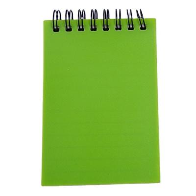 China Cheap School Book Covered Plastic Pocket Green PVC Spiral Notebook Semi Transparent Plastic Colorful Diary Diary for sale