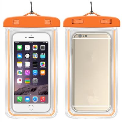 China High quality Eco-friendly luminous fluorescent touch screen tpu mobile phone waterproof bag transparent diving mobile phone case for sale