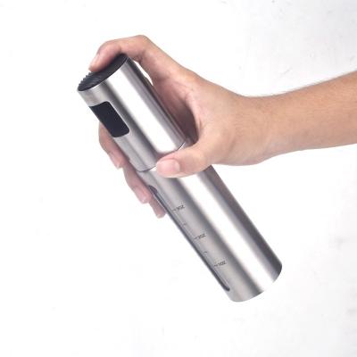 China Portable Line Viable Stainless Steel Oil Mister Oil Spray Bottle Soft Glass Belt Scale Sprayer for sale