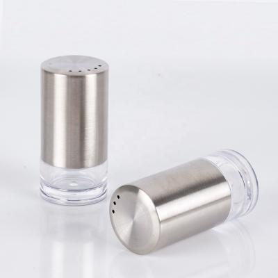 China Mini Portable Stainless Steel Salt and Pepper Shaker Protein Spice Containers Bottle Stocked Spice Storage Jar for sale