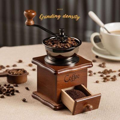 China Classic Portable Wooden Hand Coffee Grinder Stored Wood Grinder For Home Use and Travel for sale