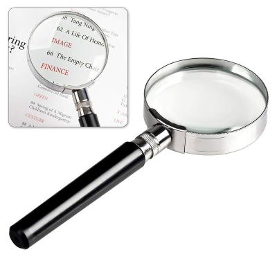 China Simple Operation Classic Hand Held Cheap Magnifiers With Metal Rim For Elderly Reading for sale