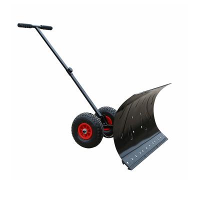 China Manual flexible control snow shovel with wheels and large snow blade for sale