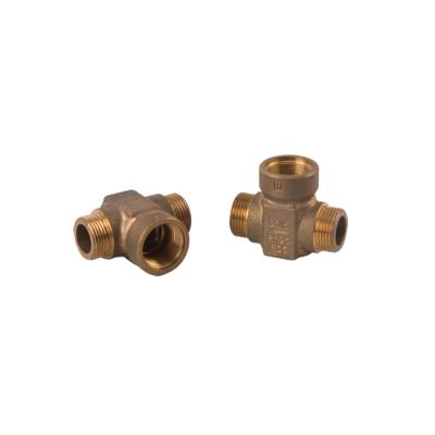 China OEM Parts Equal Tee Cooling Brass Circuit Piping Brass Fittings Brass Casting Bronze Used For Pex Pipe Bathtub Parts And Fittings for sale