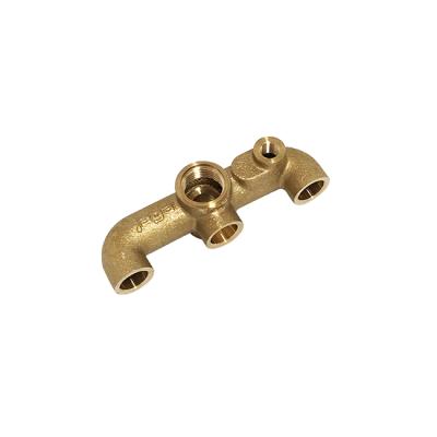 China Piping Of High Quality Brass Sand Casting Parts H59 Fittings , 3 Way Communication Pipe for sale