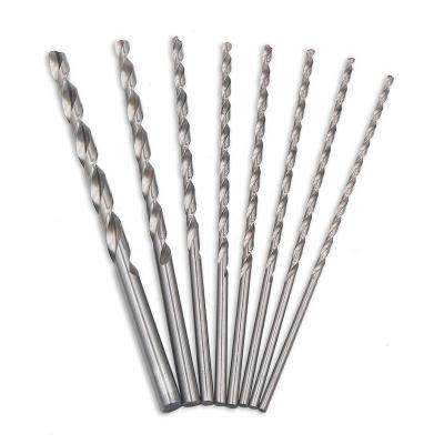 China Cast Iron 8pcs HSS4241 Fully Floored Extra Long Straight Shank Twist Drill Bit Set Worker Length Drill Bit Set For Wood Plastic Steel for sale