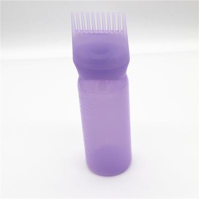 China Professional Hair Beauty Salon Barber Hair Coloring Dye Oil Applicator 60ml 120ml Bottle With Comb Brush Hair Dying Bottle for sale