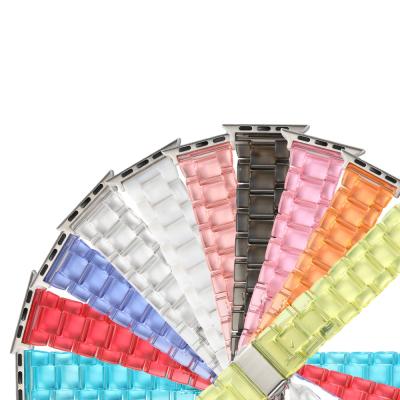 China Fashion Acrylic Colorful Design Watch Band Replacement Acrylic Strap For Apple Watch Models All 6 5 4 3 2 1 For Iwatch 38 40 42 44 mm for sale