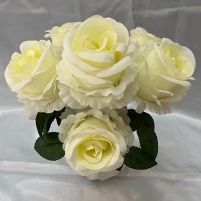 China Home Wedding Fabric Hot Sale FABRIC Flowers Decorations Artificial Rose Flower for sale