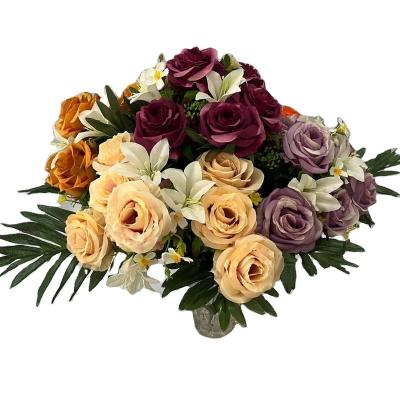 China Wholesale High Quality Wholesale Rose Home Decor Artificial FABRIC Flowers for sale