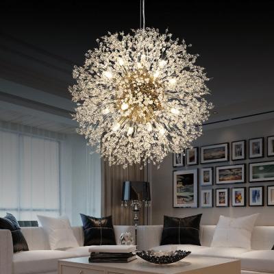 China 2021 Modern Modern Silver Stainless Steel Crystal Ball Chandelier New Home Led Light for sale