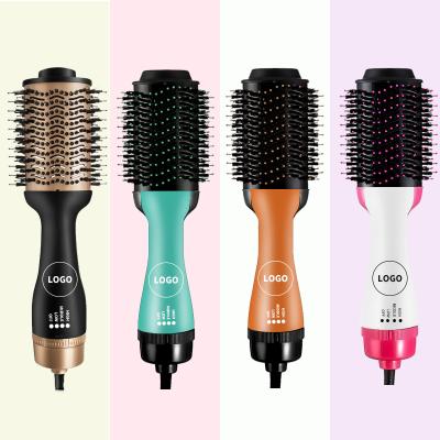 China Home Profession Hair Dryer Brush 1 in One Rotating Hair Brush Hair Dryer Brush All in One Green for sale