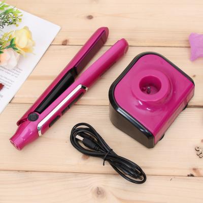 China Car Hair Iron Hair Straightener Flat Prices Small Purple Cordless Portable Travel Mini Brush Cordless for sale