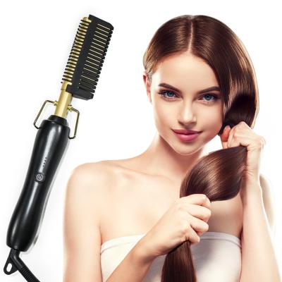 China Mini Hot Brush Hair Straightener Portable Outdoor Heat Brush Hot Hair Comb Electric Curling Comb for Home and Travel Use for sale