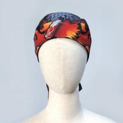 China Wholesale Polyester Head Wrap Manufacturer Headwear Red And Black High Quality Pirate Hat for sale