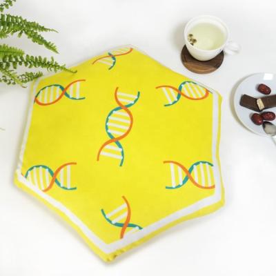 China Viable manufacturers wholesale souvenir fashion natural shape dna style printing gift cotton polyester velor hexagonal pillow for sale