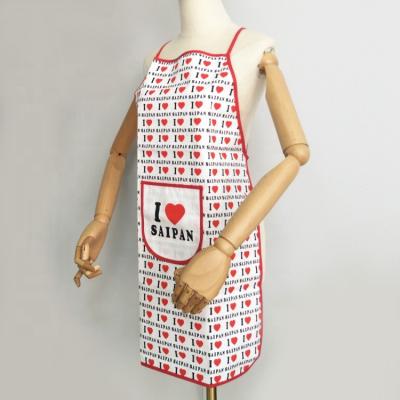 China Manufacturers Wholesale High Quality Red Heart Natural Pattern Printed Cotton Cleaning Apron for sale