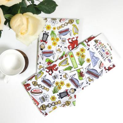 China Kitchen Customized High Quality Comfortable 100% Cotton Printing Animal Design Kichen Tea Towel for sale