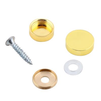 China Acrylic Flat Key Board Fixing Furniture Stainless Steel Metal Cover Bolt Screw Hole Covers for sale