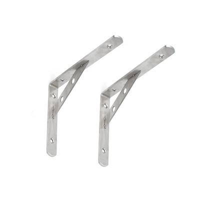 China Modern Stainless Steel L Corner Wall Bracket Shelf Corner Frames Fixed Disassembled For Wooden Table for sale