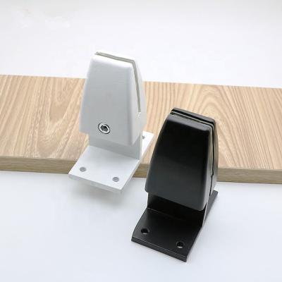 China Desktop Installation Flange Shelf Clamp Bracket Screen Clip Easy Glass Flange Partition Bracket for sale