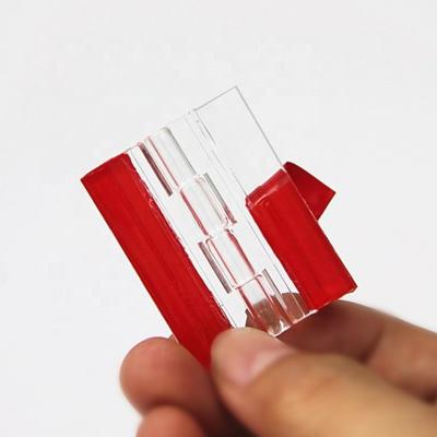 China Easy Installation Self Adhesive Clear Acrylic Hinge For Transparent Box No Glue Clear Plastic Piano Hinge for sale