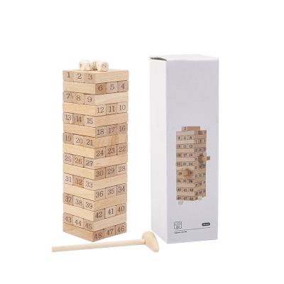 China Educational Toy 48 Medium Digital Layered Beech Log Building Block Pro Casual Wooden Bricks Fun Toys for sale