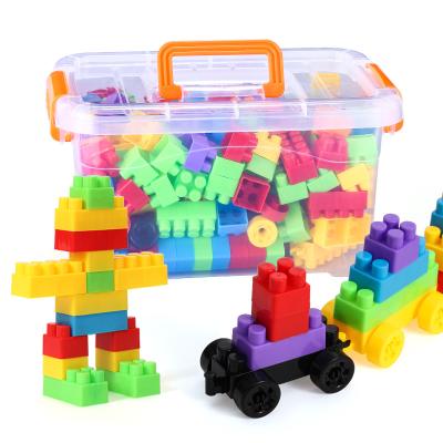 China Educational Toy Children's Toys Early Storage Educational Plastic Bucket Assembled Building Block Toys Assembling Large Particle Construction for sale