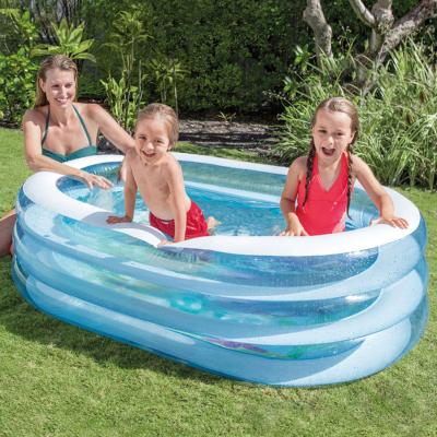 China Transparent Oval Inflatable Bath and Parent-child Pool Baby Ocean Ball Pool Adult Inflatable Bubble Pool for sale