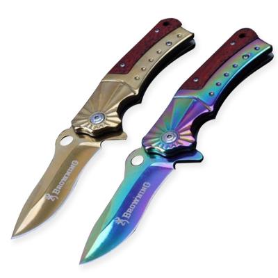 China Brown-B57 EDC Hunting Knife Folding Knife Camping Tool Toolsupplier Tactical Size Steel Handle Pocket Knife TOOL Wholesaler for sale