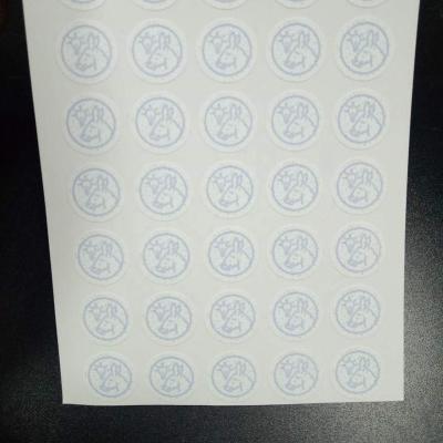 China Custom Self Adhesive Tamper Evident Paper Security Label Anticounterfeit for sale