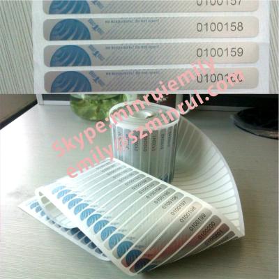 China Anti-counterfeit custom tamper evident destructible tape seal labels, fragile eggshell security seal stickers, tamper proof paper seal stickers for sale