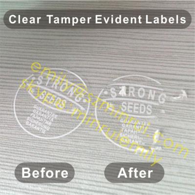 China Anti-Counterfeit Custom White Printing Tamper Evident Labels For Seal , Round Tamper Proof Seal Stickers With Costom Logo for sale