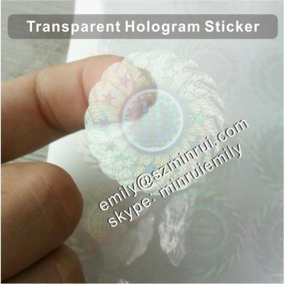 China Anti-Counterfeit Custom Make One Time Use 2D&3D Transparent Hologram Stickers for sale