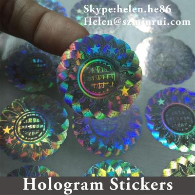 China Waterproof Custom Security Holographic Sticker, Transparent Round Tamper Laser Wear Time Hologram Visible Stickers For Label Packing Seal for sale