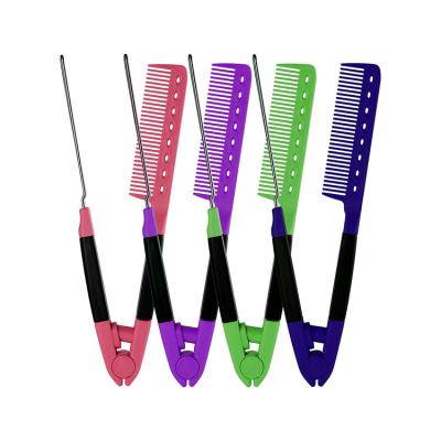 China Home Washable Folding Hair Straightener Comb Hairdressing Brush Comb V Type Hair Styling Clip Tool Barber Accessories Comb For Hair for sale