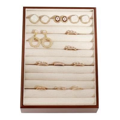 China 2022 New Jewelry Classic Elegant Luxury Wooden Ring Tray Pendant Necklace Display Rack Necklace Display Jewelry Tray Ring Storage for sale