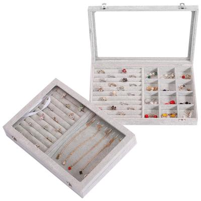 China Wholesale Large Capacity Jewelry Storage Display Box Ring Earrings Necklace Jewelry Holder Simple Modern Pilou Jewelry Box for sale