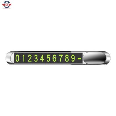 China No Phone Number Card Plate Zinc Alloy Auto Card Hidden Phone Number Car Styling Temporary Parking Card for sale