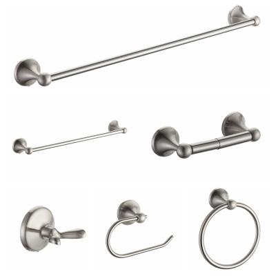 China Modern Design Sustainable Nickel Brushed Complete Bathroom Accessories Hardware Sets for sale