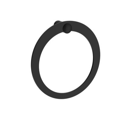 China Modern Bathroom Brass Stainless Steel Black Wall Mounted Round Towel Ring for sale