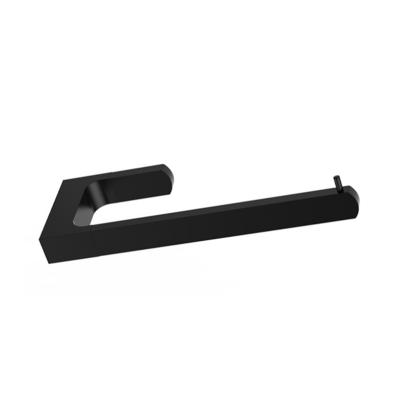 China New Design Modern Brass Bathroom Accessory Black Square Holder Towel Ring for sale