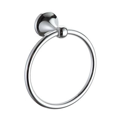 China Modern Hotel Nickel Brushed Bathroom Wall Mounted Accessories Retro Swivel Black Towel Ring for sale